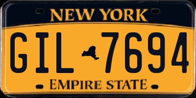 NY license plate GIL7694