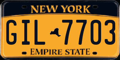 NY license plate GIL7703