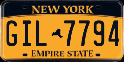 NY license plate GIL7794