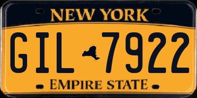 NY license plate GIL7922