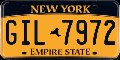 NY license plate GIL7972