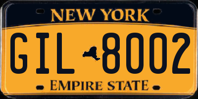 NY license plate GIL8002