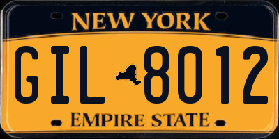 NY license plate GIL8012