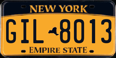 NY license plate GIL8013