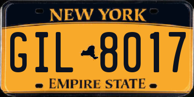 NY license plate GIL8017