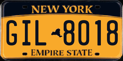 NY license plate GIL8018