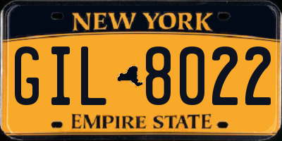 NY license plate GIL8022