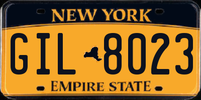 NY license plate GIL8023