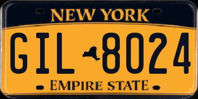 NY license plate GIL8024
