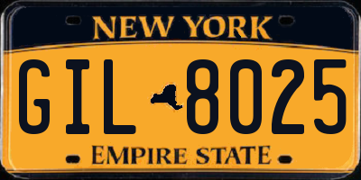 NY license plate GIL8025