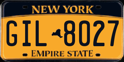 NY license plate GIL8027
