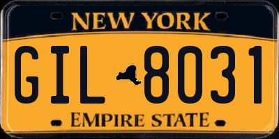 NY license plate GIL8031