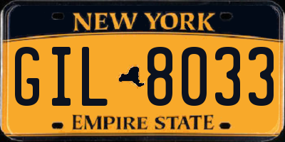 NY license plate GIL8033