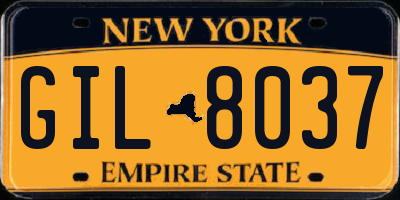 NY license plate GIL8037