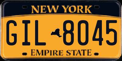 NY license plate GIL8045