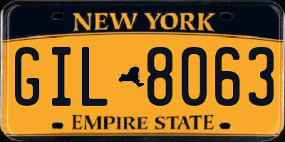 NY license plate GIL8063
