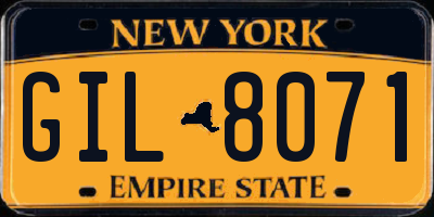 NY license plate GIL8071