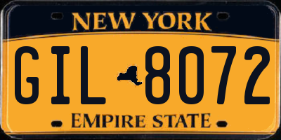 NY license plate GIL8072