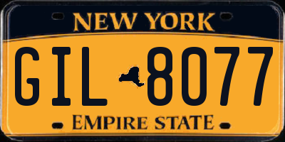NY license plate GIL8077