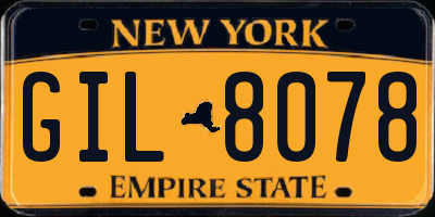 NY license plate GIL8078