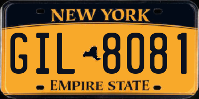 NY license plate GIL8081