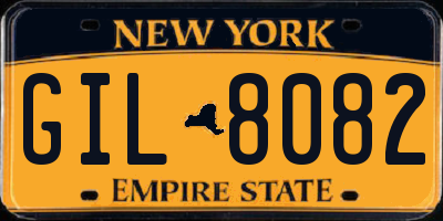 NY license plate GIL8082