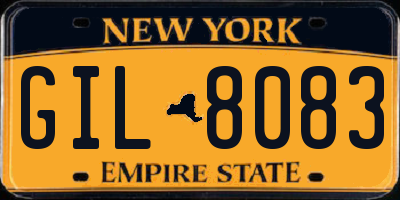 NY license plate GIL8083