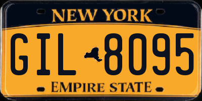 NY license plate GIL8095