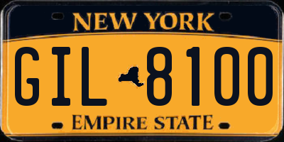 NY license plate GIL8100