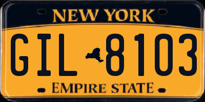 NY license plate GIL8103