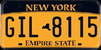 NY license plate GIL8115