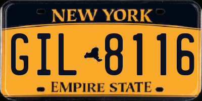 NY license plate GIL8116