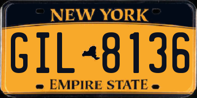 NY license plate GIL8136