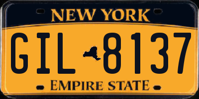 NY license plate GIL8137