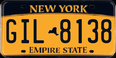 NY license plate GIL8138
