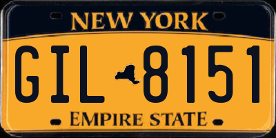 NY license plate GIL8151