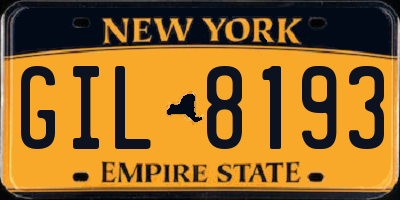 NY license plate GIL8193