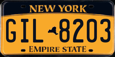 NY license plate GIL8203