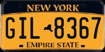 NY license plate GIL8367