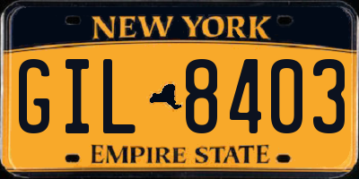 NY license plate GIL8403