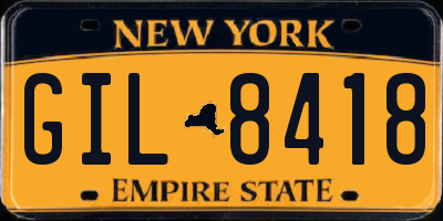 NY license plate GIL8418