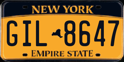 NY license plate GIL8647