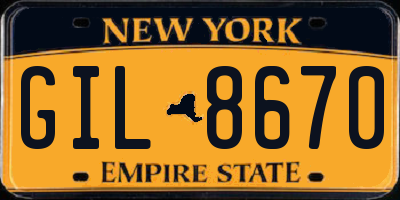 NY license plate GIL8670