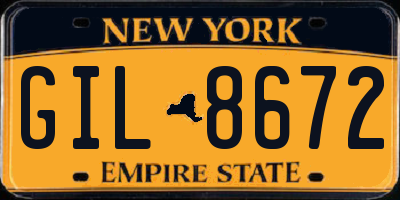 NY license plate GIL8672