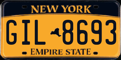 NY license plate GIL8693