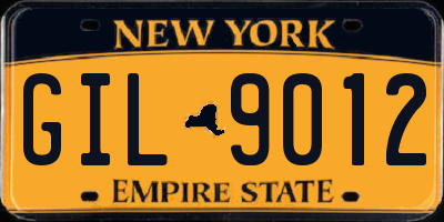 NY license plate GIL9012