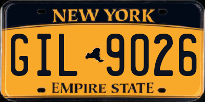NY license plate GIL9026