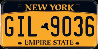 NY license plate GIL9036