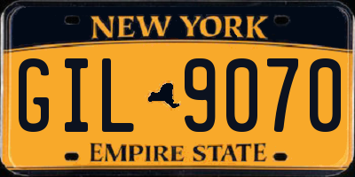 NY license plate GIL9070