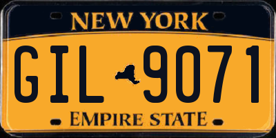 NY license plate GIL9071